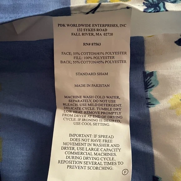 Caledonia Blue Floral Patchwork Pillow Sham 2 Piece Set - Picture 2 of 9